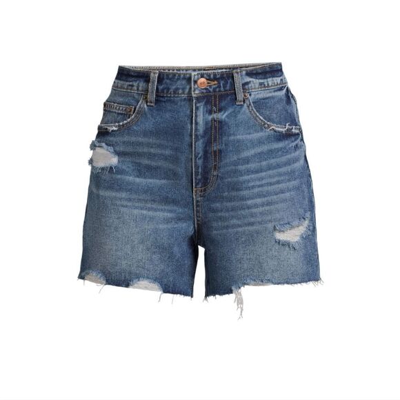 Junior High Rise Denim Shorts - Picture 7 of 9